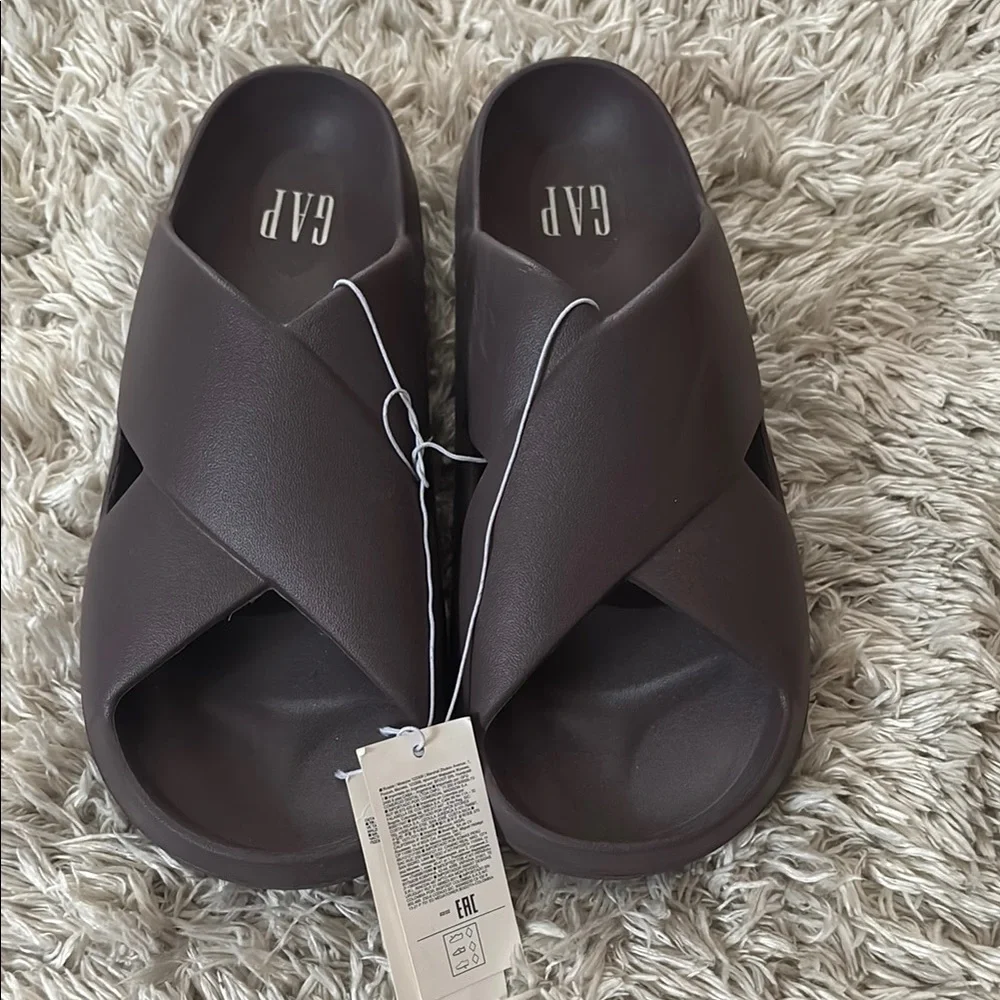 GAP Dark Purple Cross Strap Slides